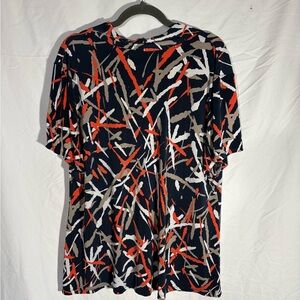 Alfani Women's Abstract Blouse - Black, Red, White, Tan